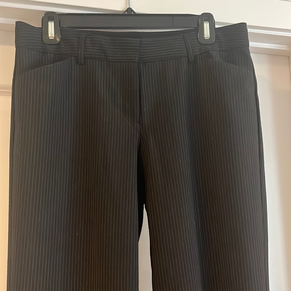 Express Editor Black Pinstripe Bootcut Pant
